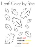 Leaf Color by Size Coloring Page