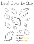 Leaf Color by Size Coloring Page