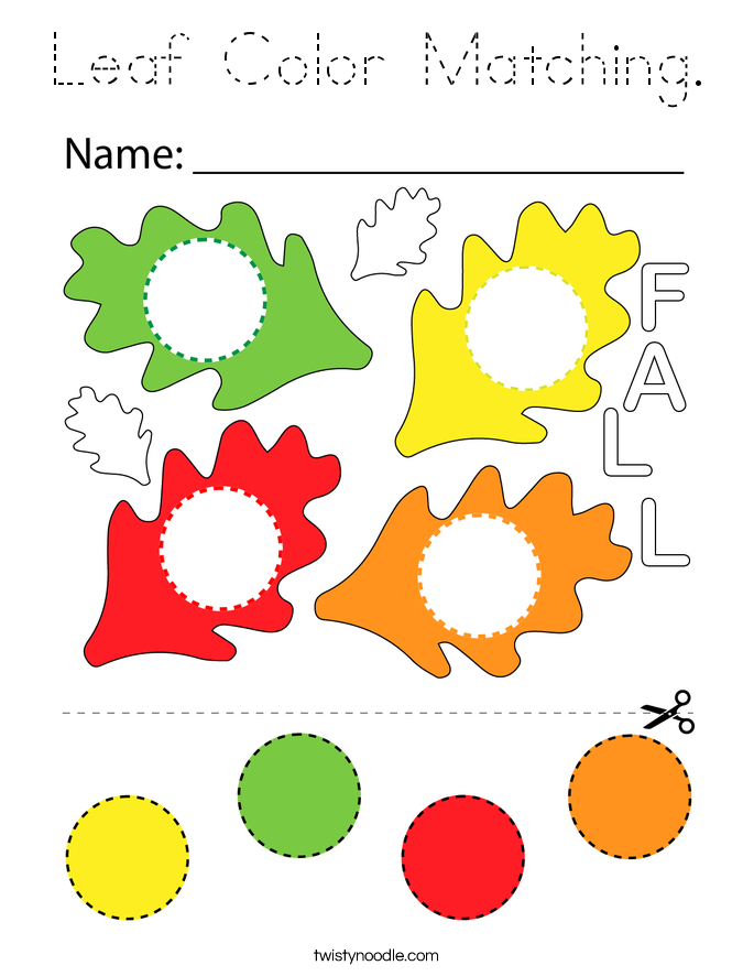Leaf Color Matching. Coloring Page
