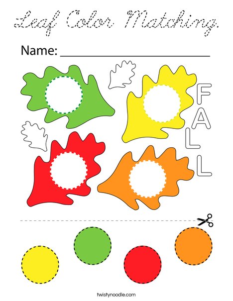 Leaf Color Matching. Coloring Page
