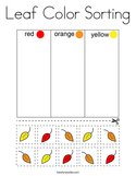 Leaf Color Sorting Coloring Page