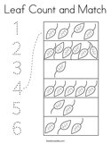 Leaf Count and Match Coloring Page