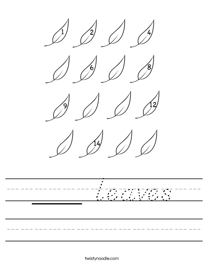 ___ leaves Worksheet