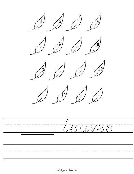 Leaf Counting Worksheet