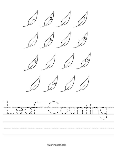 Leaf Counting Worksheet Twisty Noodle Leaf Counting Worksheet Twisty Noodle