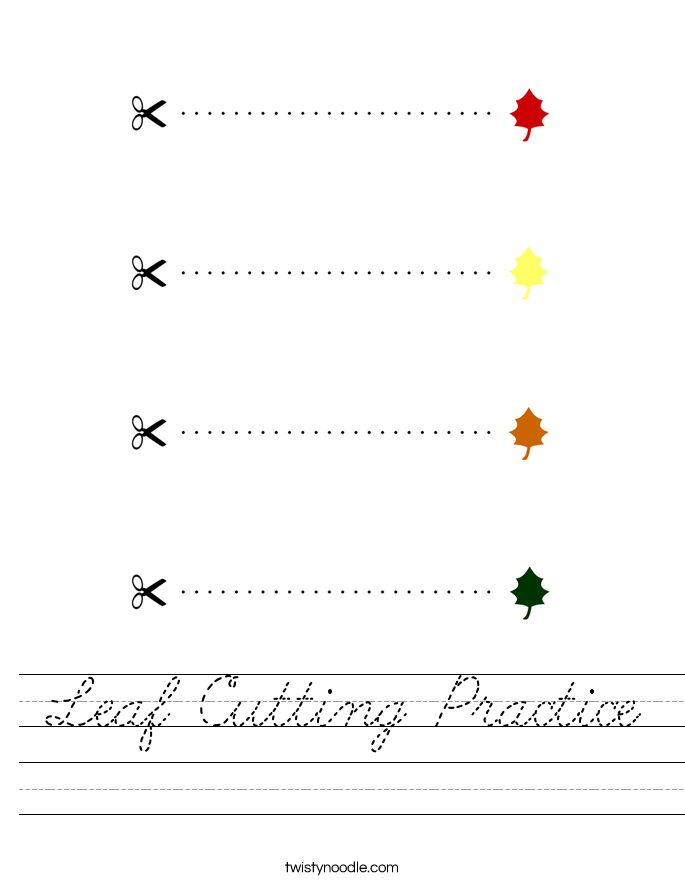 Leaf Cutting Practice Worksheet