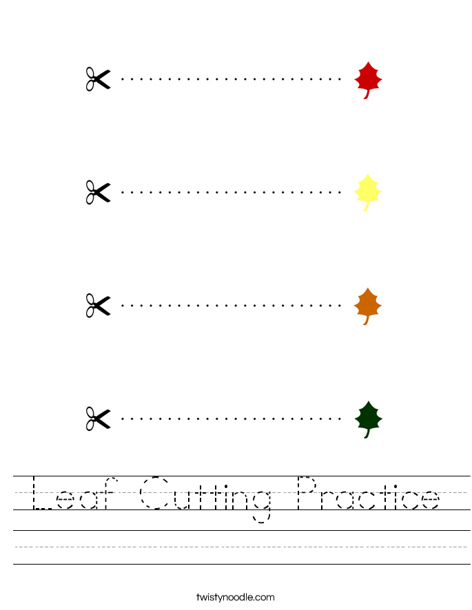 Leaf Cutting Practice Worksheet