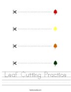 Leaf Cutting Practice Handwriting Sheet
