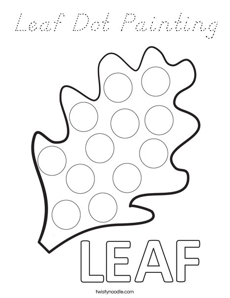Leaf Dot Painting Coloring Page