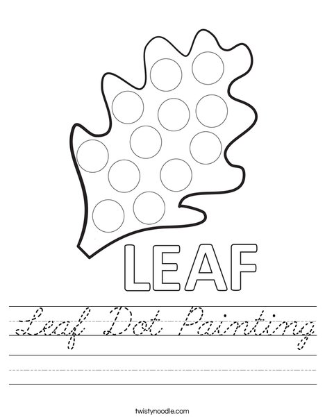 Leaf Dot Painting Worksheet