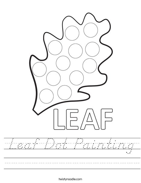 Leaf Dot Painting Worksheet