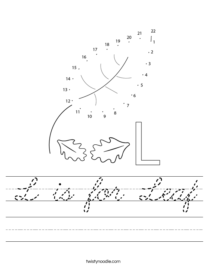 L is for Leaf Worksheet