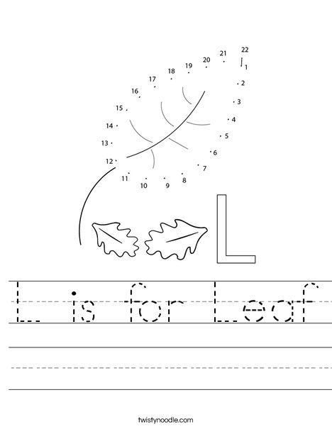 Leaf Dot to Dot Worksheet