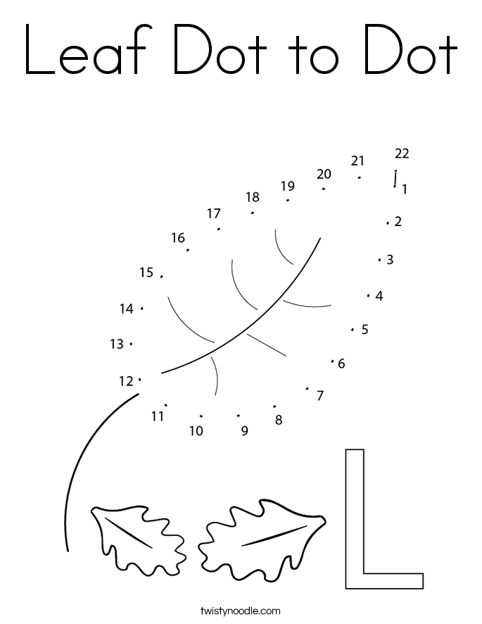 Leaf Dot to Dot Coloring Page