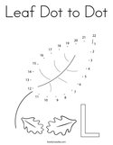 Leaf Dot to Dot Coloring Page