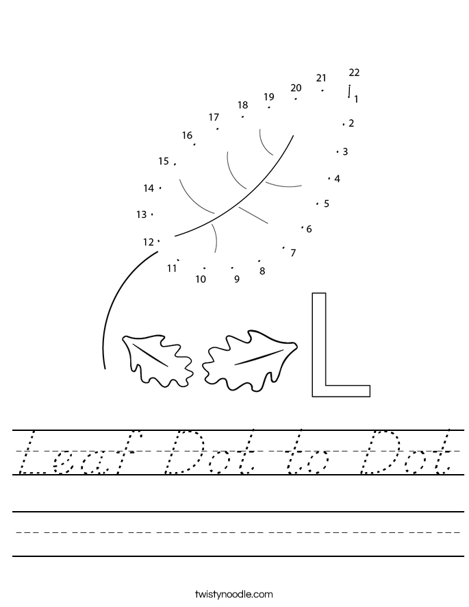 Leaf Dot to Dot Worksheet