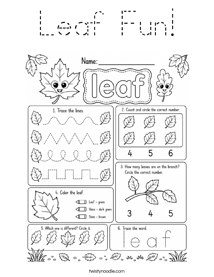 Leaf Fun! Coloring Page