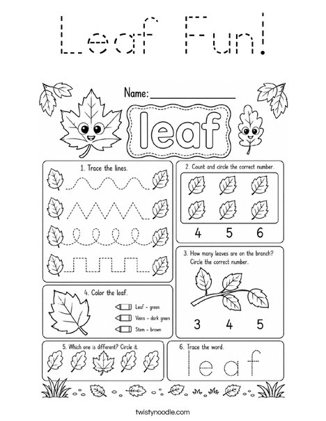 Leaf Fun! Coloring Page