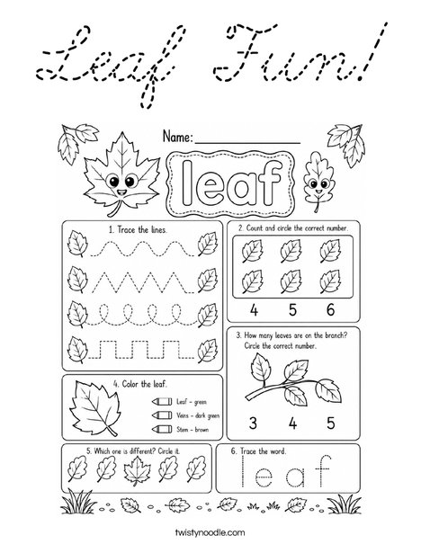 Leaf Fun! Coloring Page