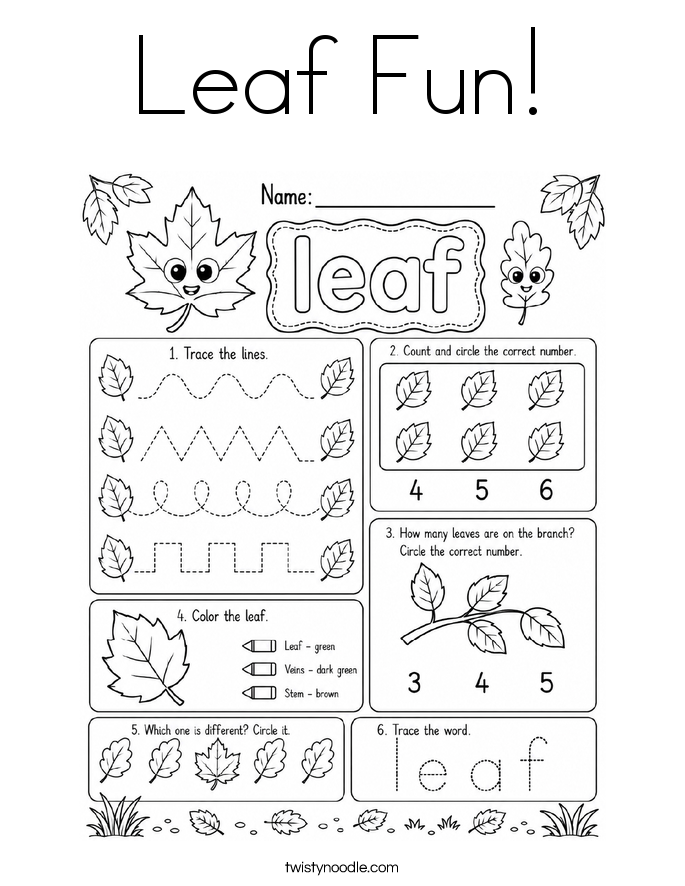 Leaf Fun! Coloring Page
