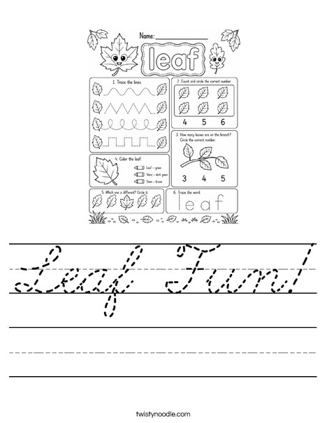 Leaf Fun! Worksheet