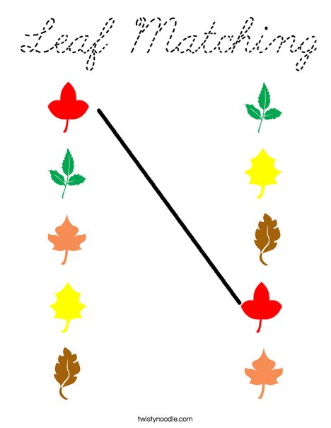 Leaf Matching Coloring Page