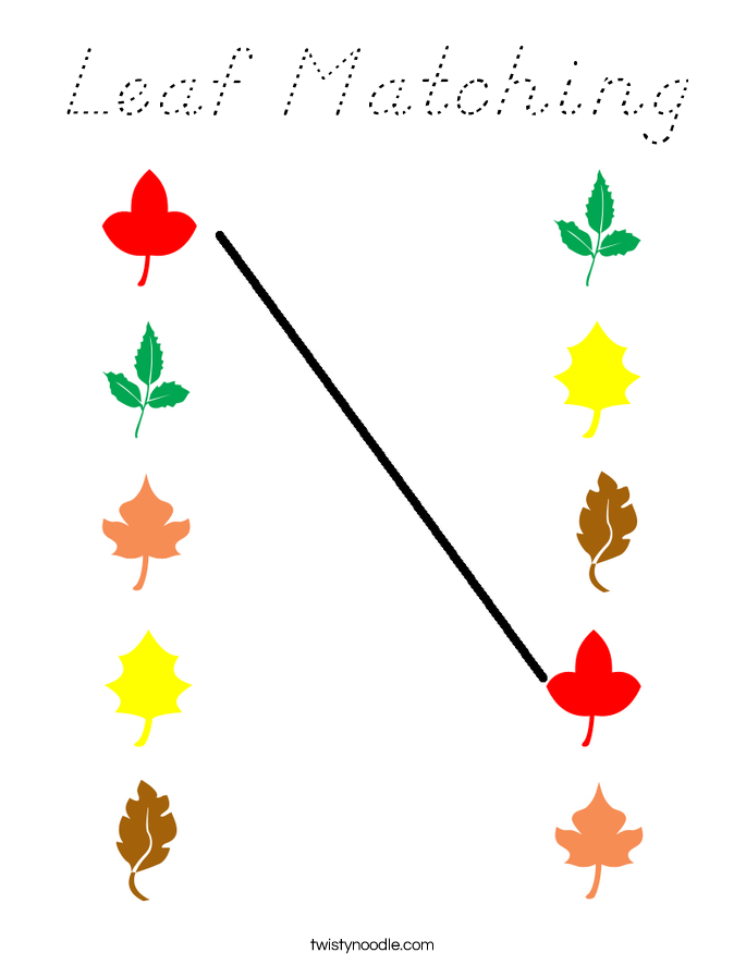 Leaf Matching Coloring Page