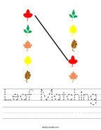 Leaf Matching Handwriting Sheet