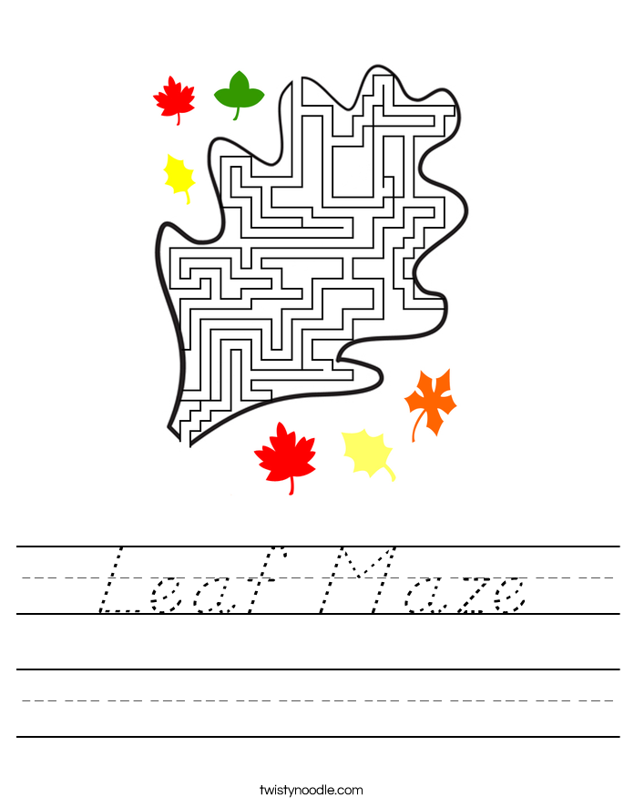 Leaf Maze Worksheet