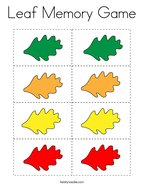 Leaf Memory Game Coloring Page