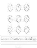 Leaf Number Tracing Worksheet