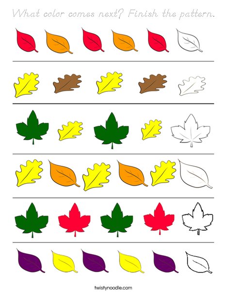 Leaf Patterns Coloring Page