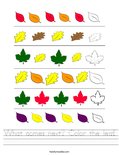 What comes next? Color the leaf. Worksheet