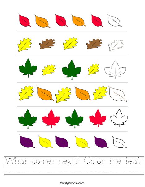Leaf Patterns Worksheet
