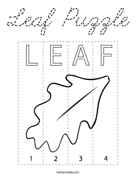 Leaf Puzzle Coloring Page