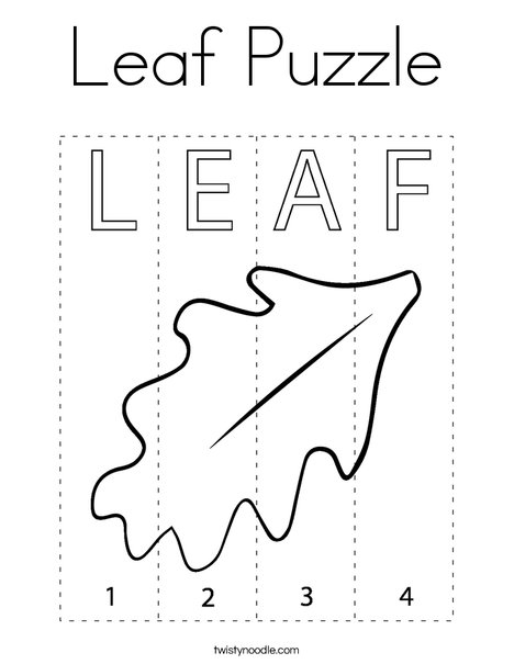 Leaf Puzzle Coloring Page