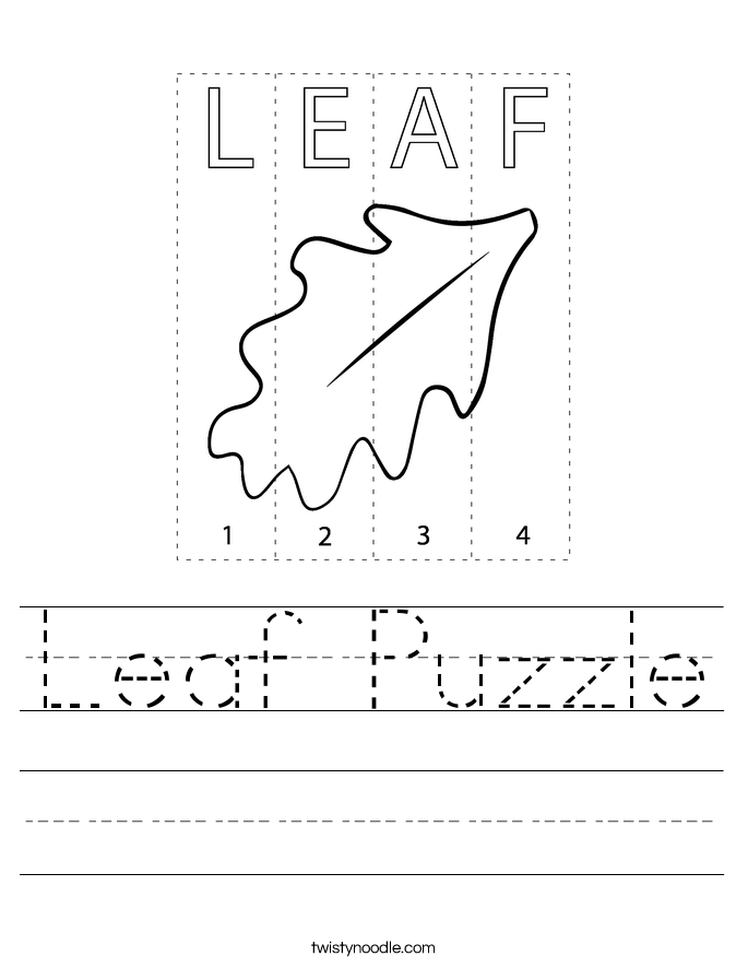 Leaf Puzzle Worksheet