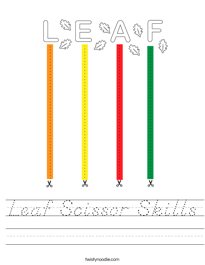 Leaf Scissor Skills Worksheet