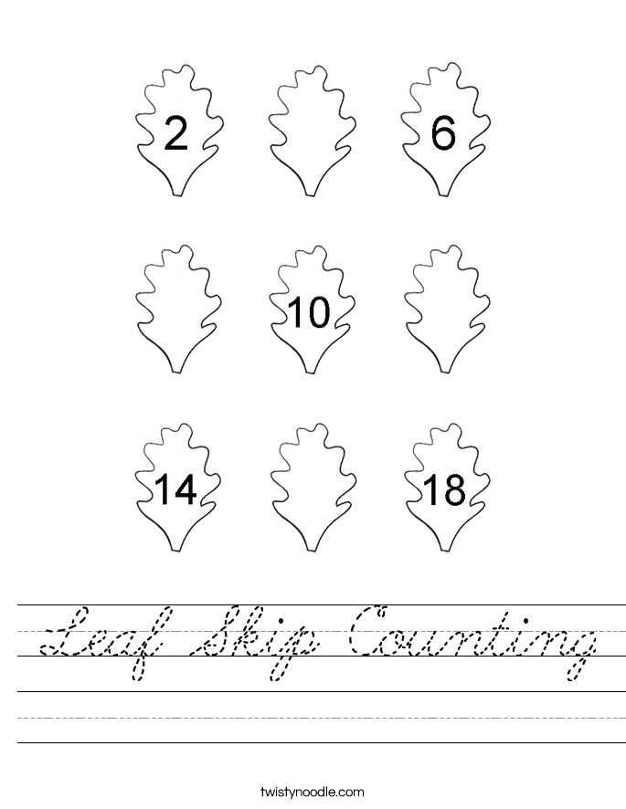 Leaf Skip Counting Worksheet