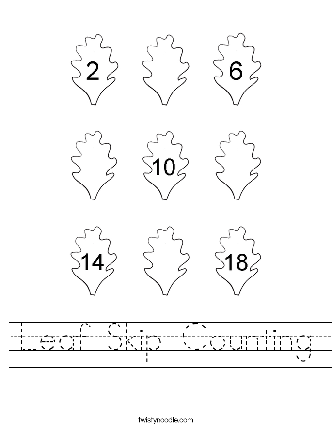Leaf Skip Counting Worksheet