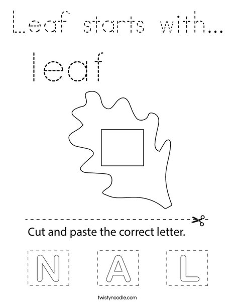Leaf starts with... Coloring Page