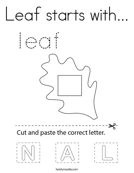 Leaf starts with... Coloring Page