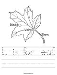 L is for leaf. Worksheet