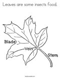 Leaves are some insects food.Coloring Page