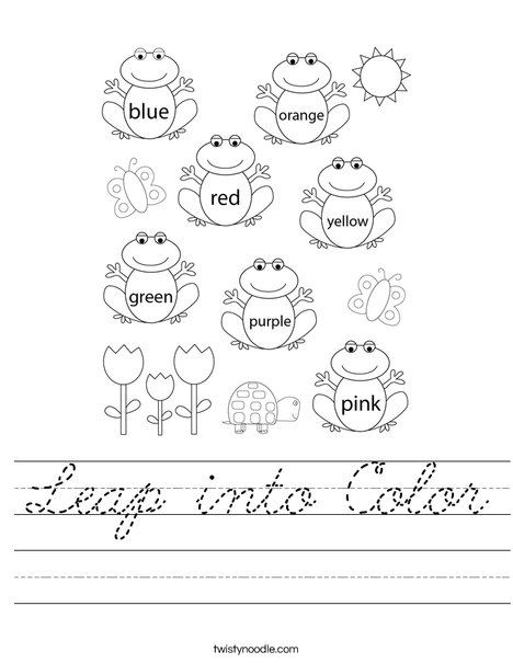 Leap into Color Worksheet