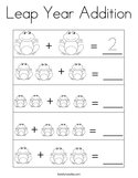 Leap Year Addition Coloring Page