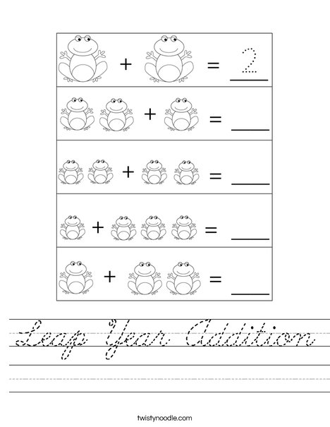 Leap Year Addition Worksheet
