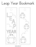 Leap Year Bookmark Coloring Page