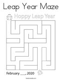 Leap Year Maze Coloring Page
