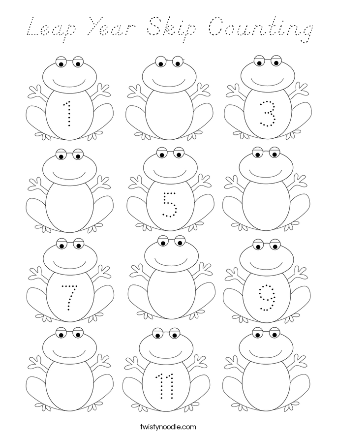 Leap Year Skip Counting Coloring Page